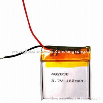 3.7V Li-Po Rechargeable Battery, 180mAh with Thin Thickness